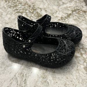 Black Mary Jane Mini Melissa jellies size 8 excellent used condition
